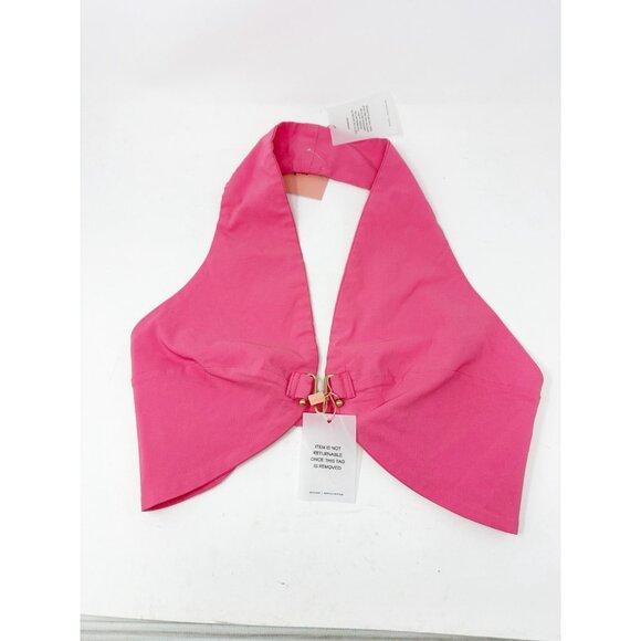 Cult Gaia Diem Top Halter Neck Open Back Front Gold Tone Hook Blossom Large - Picture 3 of 9